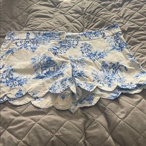 crown & ivy White and Blue Floral Skirt